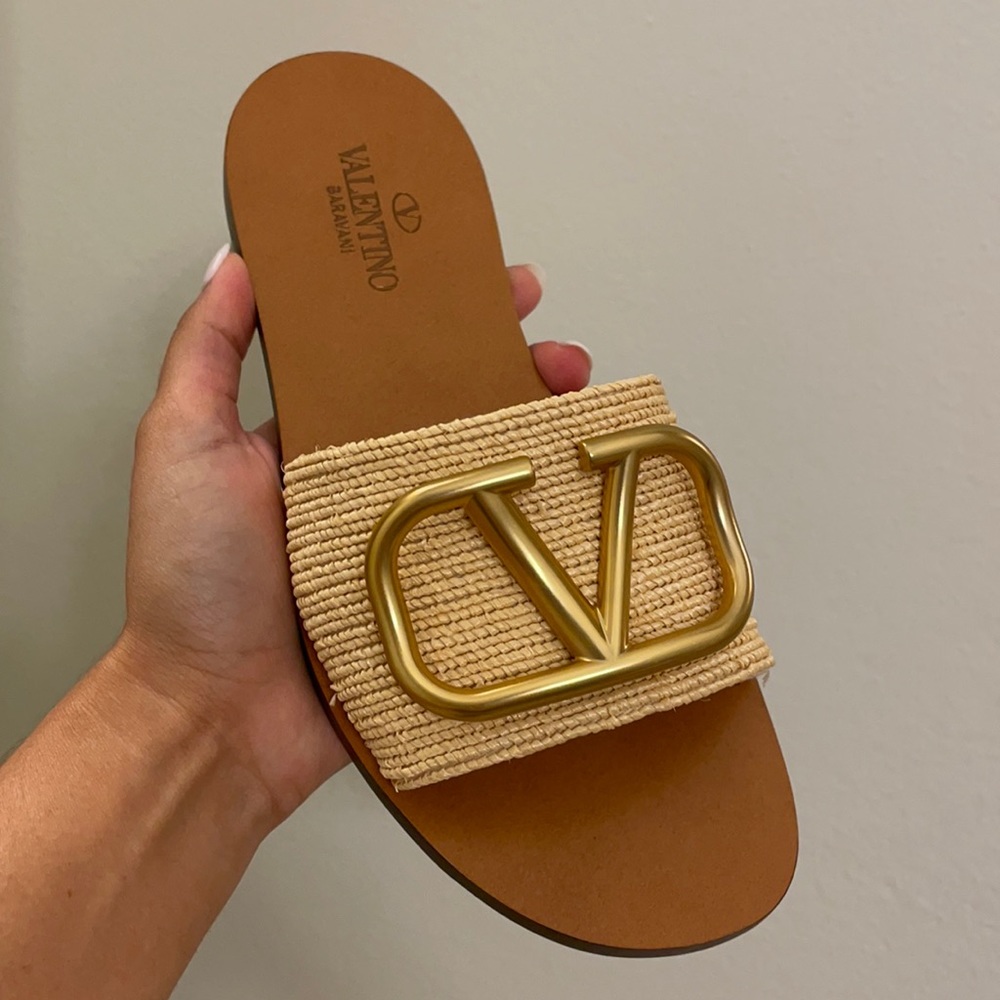 New Valentino Raffia Sandals